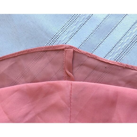 JJ'S HOUSE Coral Pink Strapless Chiffon Bridesmaid Prom Pleated Mini Dress Sz 10 - Picture 5 of 7